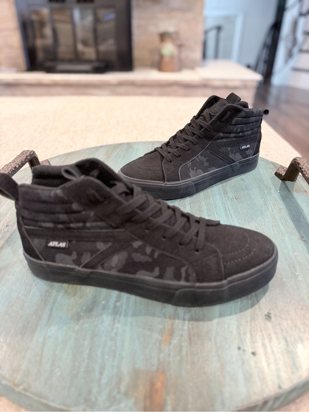 Atlas Black Camo High Top Sneakers Men’s Size 10.5 Lace-Up Streetwear Shoes